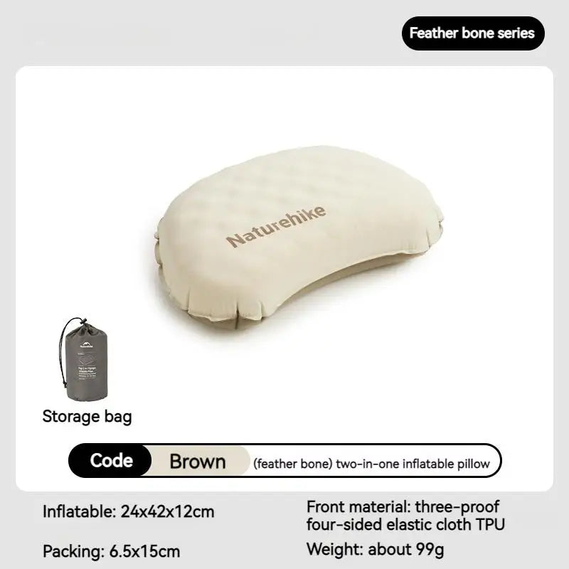 Naturehike Inflatable Pillow 3D Sponge Portable Ultralight Weight Only 160g Camping Outdoor Travel Neck Sleeping Silent Self Air Pillow Surface Pillow