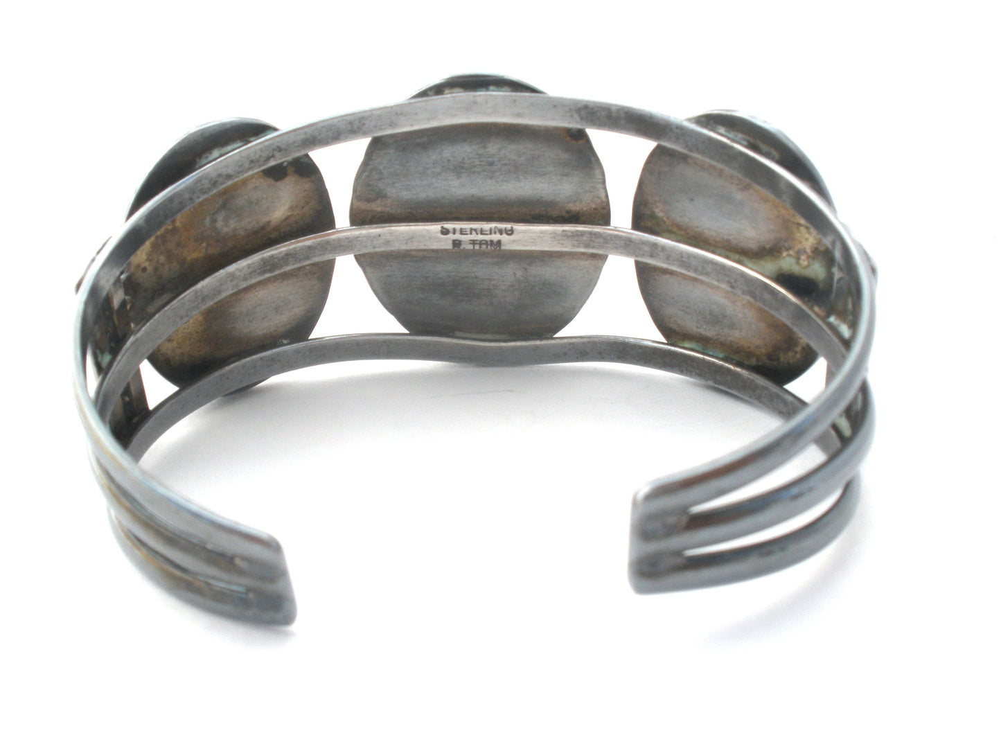 Navajo Black Onyx Cuff Bracelet Sterling Silver Vintage
