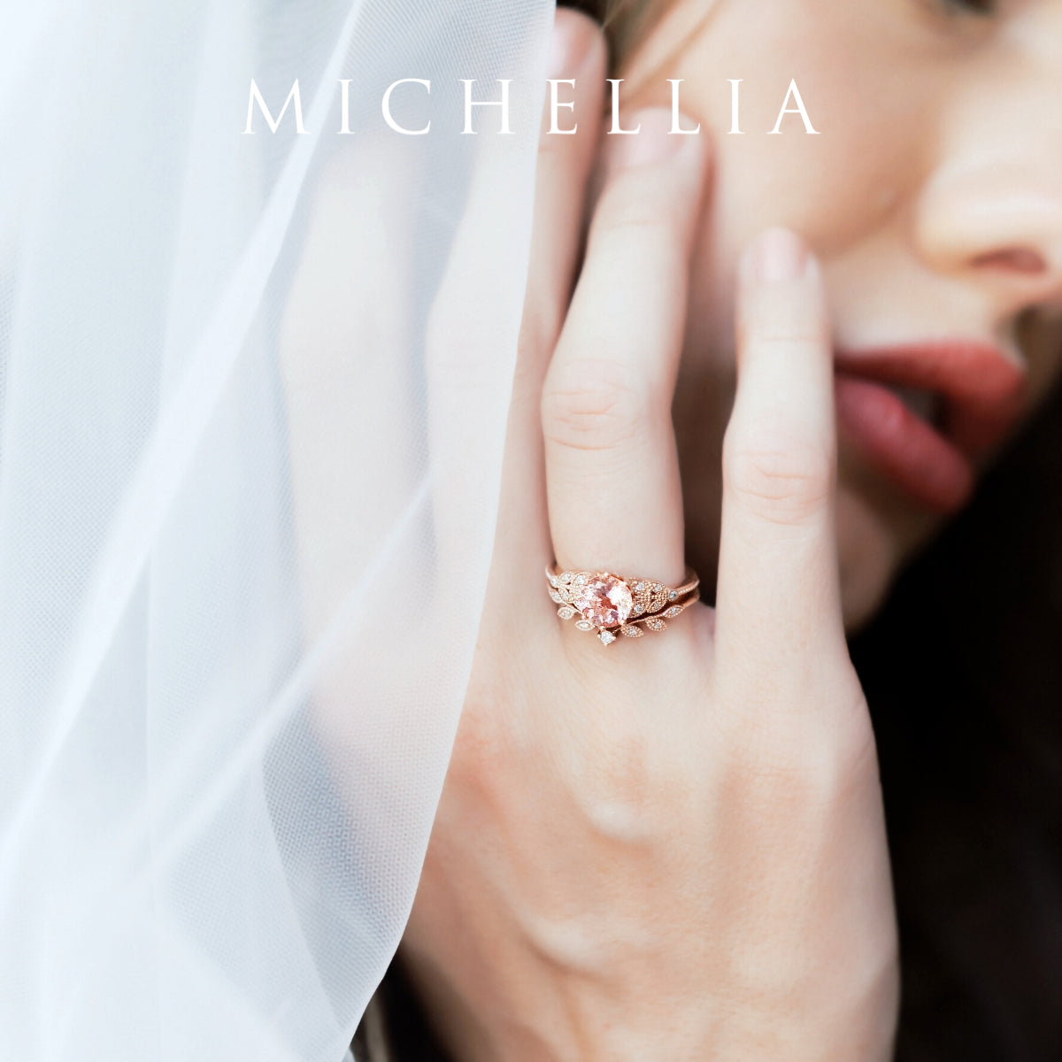 [Kerensa] Classic Floral Engagement Ring in Morganite