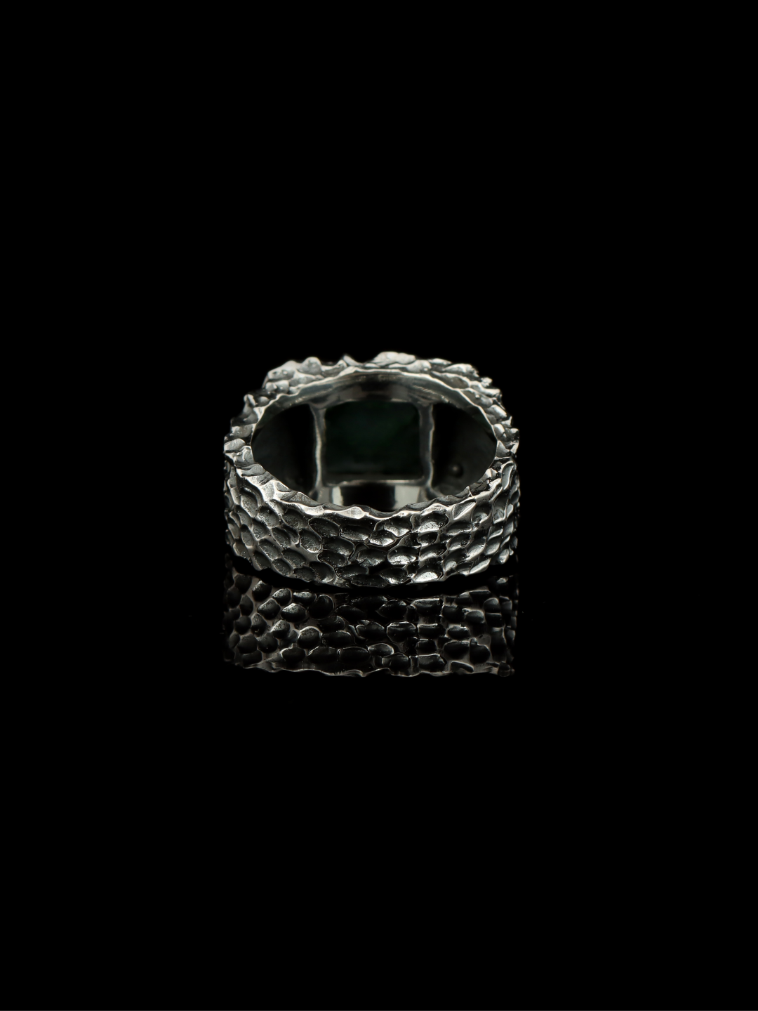 Moss Agate Forge Ring – 925 Sterling Silver