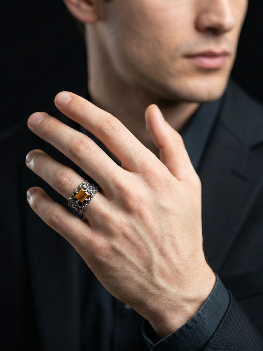Tiger Eye Forge Ring – 925 Sterling Silver