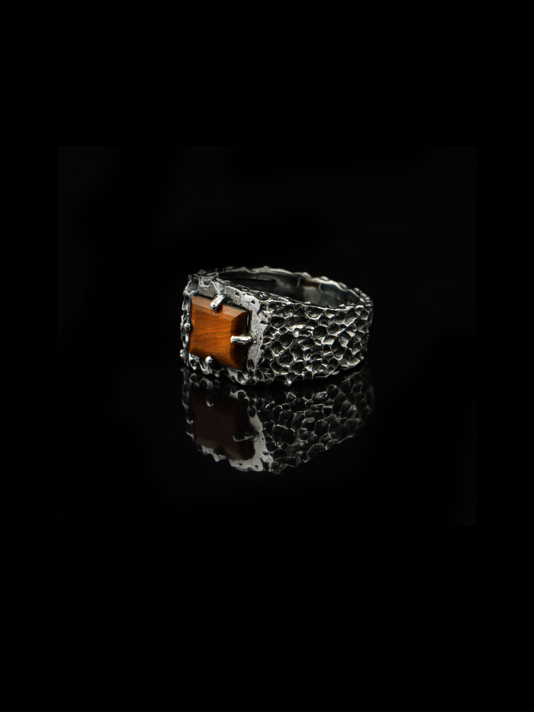 Tiger Eye Forge Ring – 925 Sterling Silver