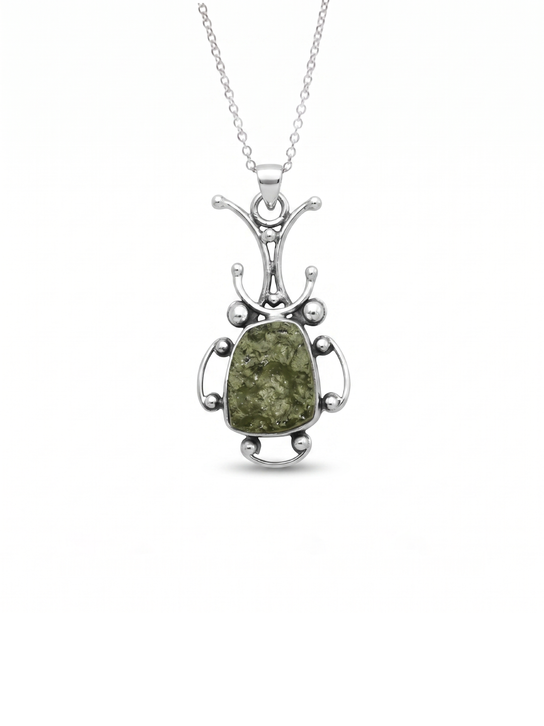 Moldavite pendant, genuine gemstone pendant, sterling silver handmade pendant, 100% genuine certified gemstone