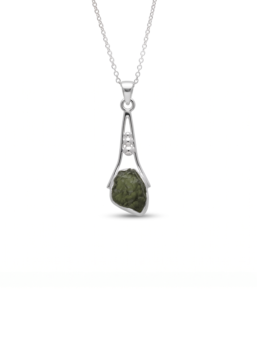 Genuine Raw Moldavite Pendant, Gemstone From Czech Republic, 925 Sterling Silver, Necklace For Women's, Gift For Girls, Handmade Pendant