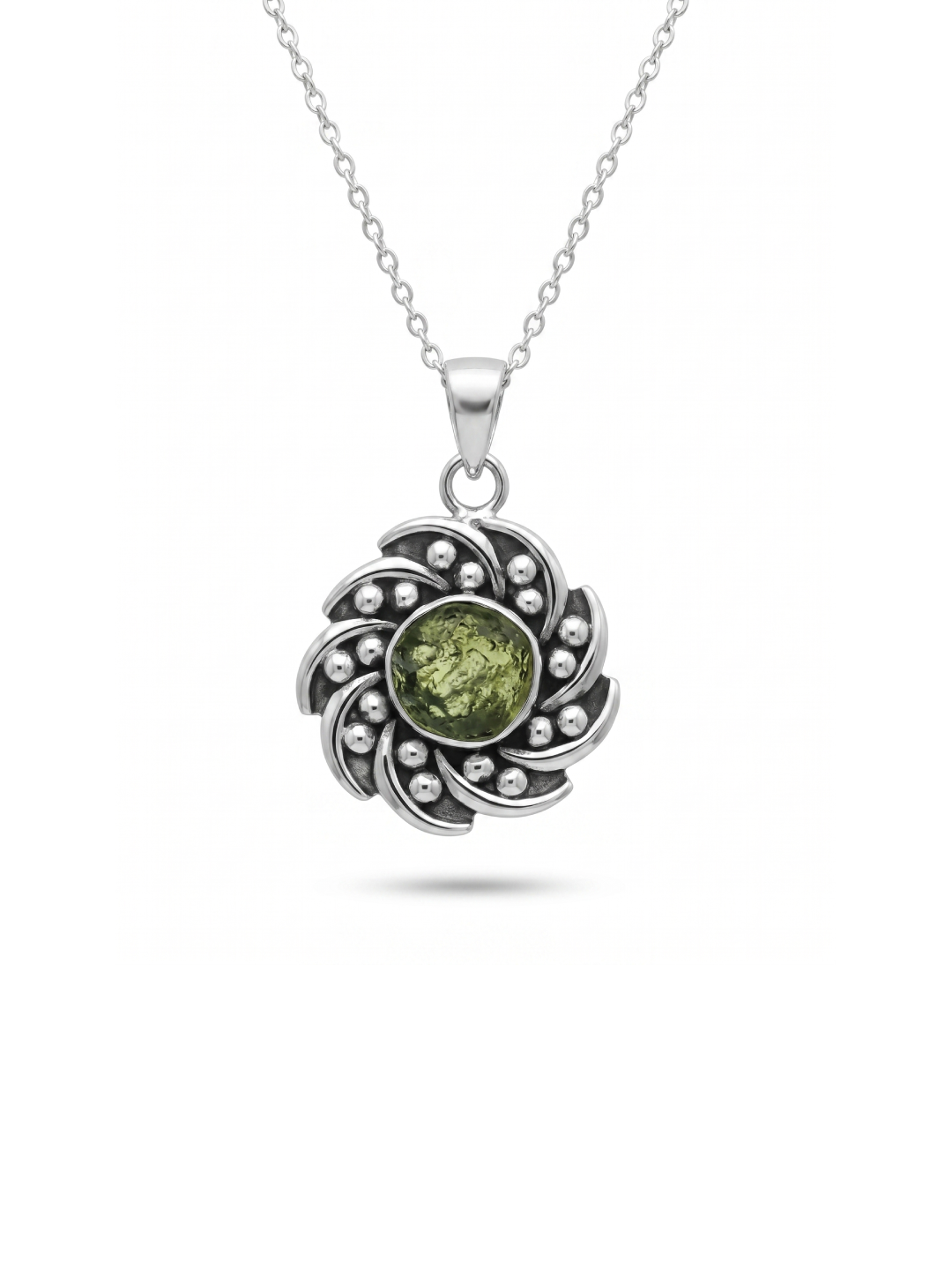 Genuine Moldavite Rough Pendant 100% Natural With Certified Gemstone From Czech Republic 925 Sterling Silver Handmade Designer Jewelry