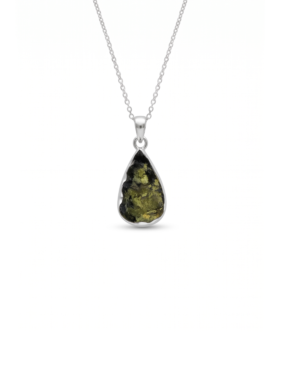 Certified Rough Moldavite Pendant, 925 Solid Sterling Silver Handmade Designer Pendant, 100% Natural Moldavite Gemstone Pendant Gift For Her