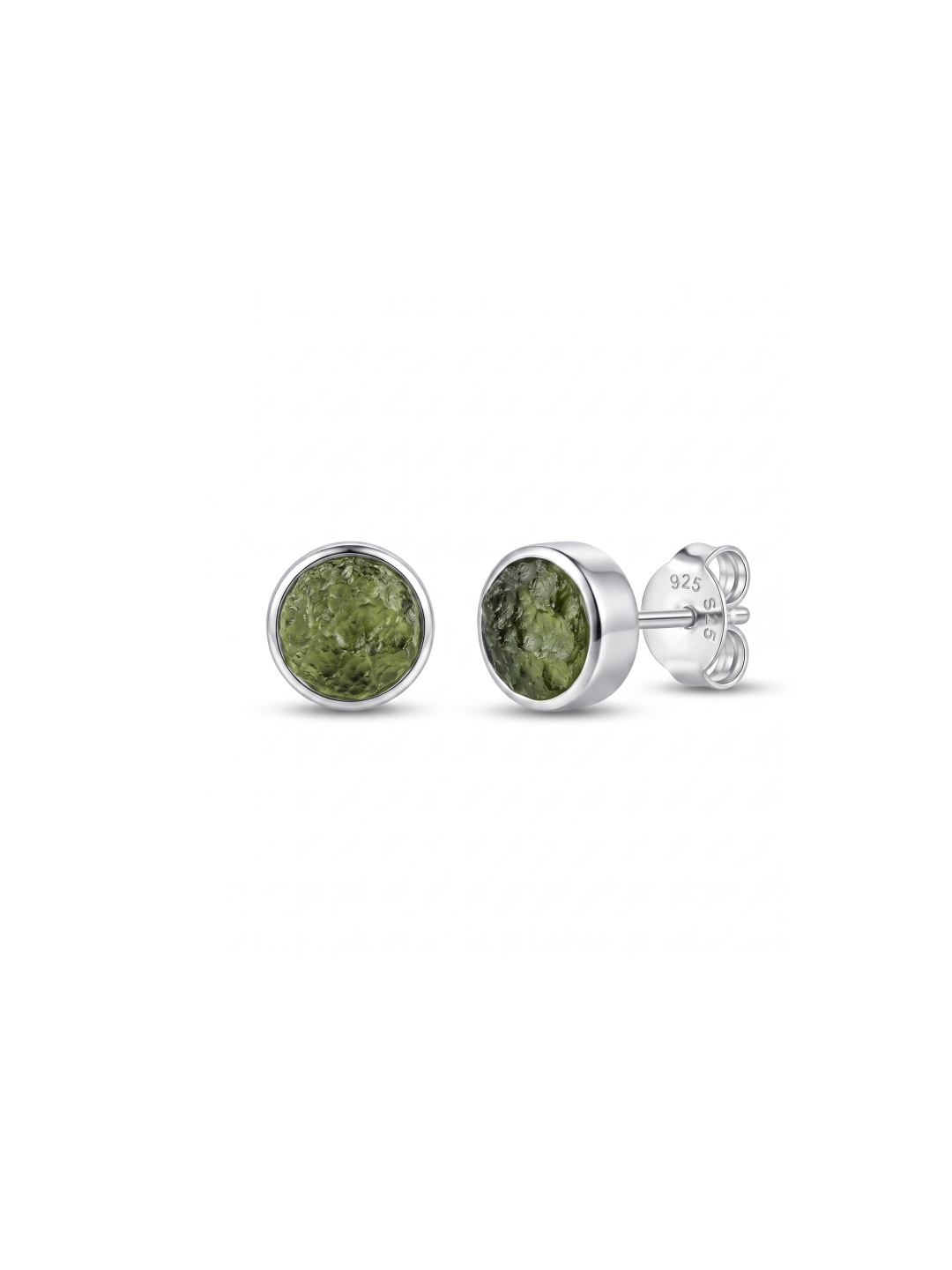 Raw Moldavite Gemstone Handmade 925 Sterling Silver Czech Moldavite Earring