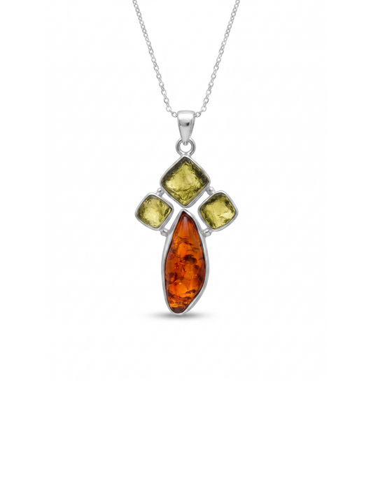 Genuine Moldavite Rough Amber pendant 100% Natural With Certified Gemstone From Czech Republic 925 Sterling Silver Handmade Designer Jewelry