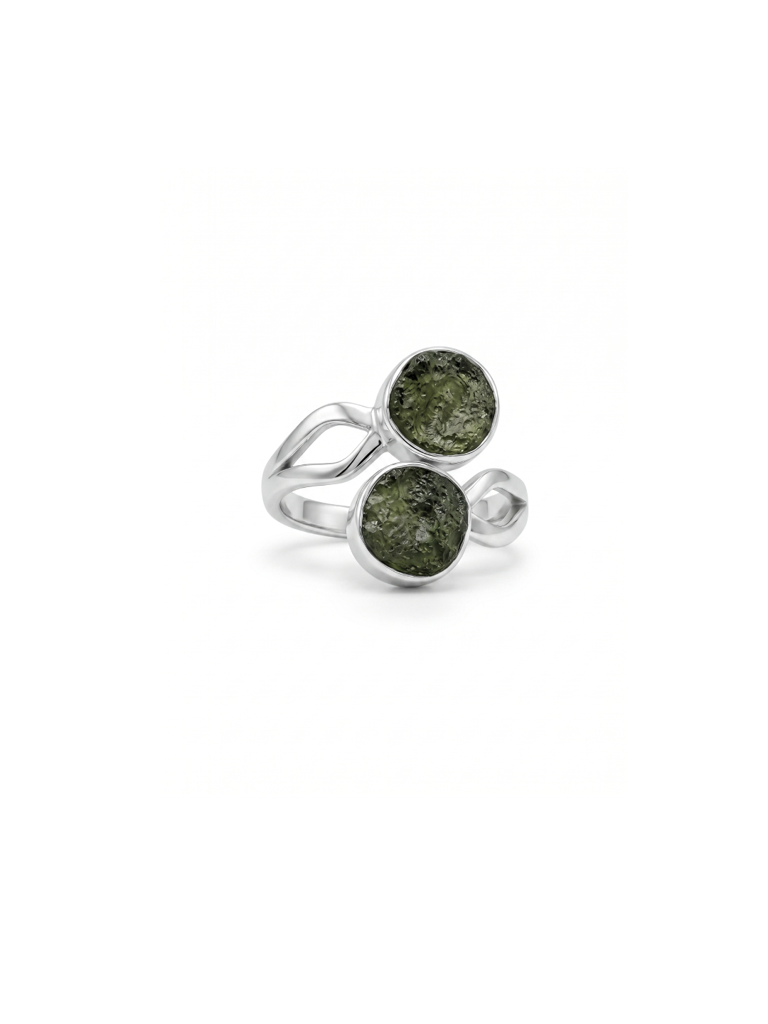 Natural Raw Moldavite Ring, 925 Solid Sterling Silver Czech Republic Raw Gemstone Handmade Jewelry Ring Gift For Her