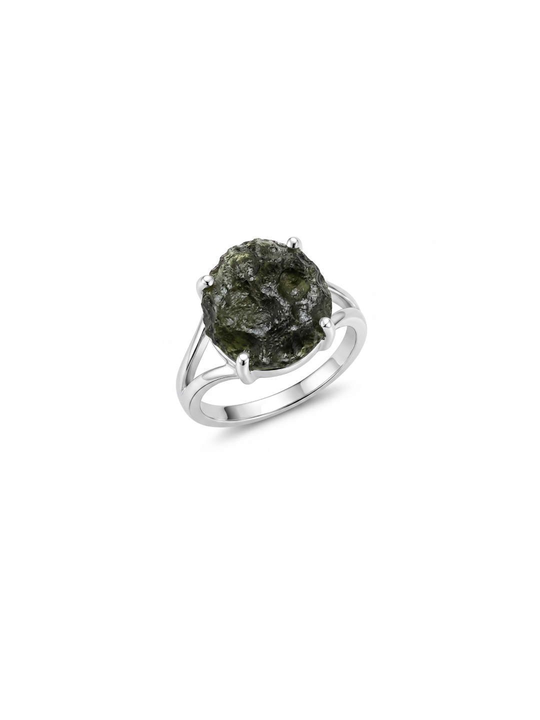 Natural Raw Moldavite Ring, 925 Solid Sterling Silver Czech Republic Raw Gemstone Handmade Jewelry Ring Gift For Her