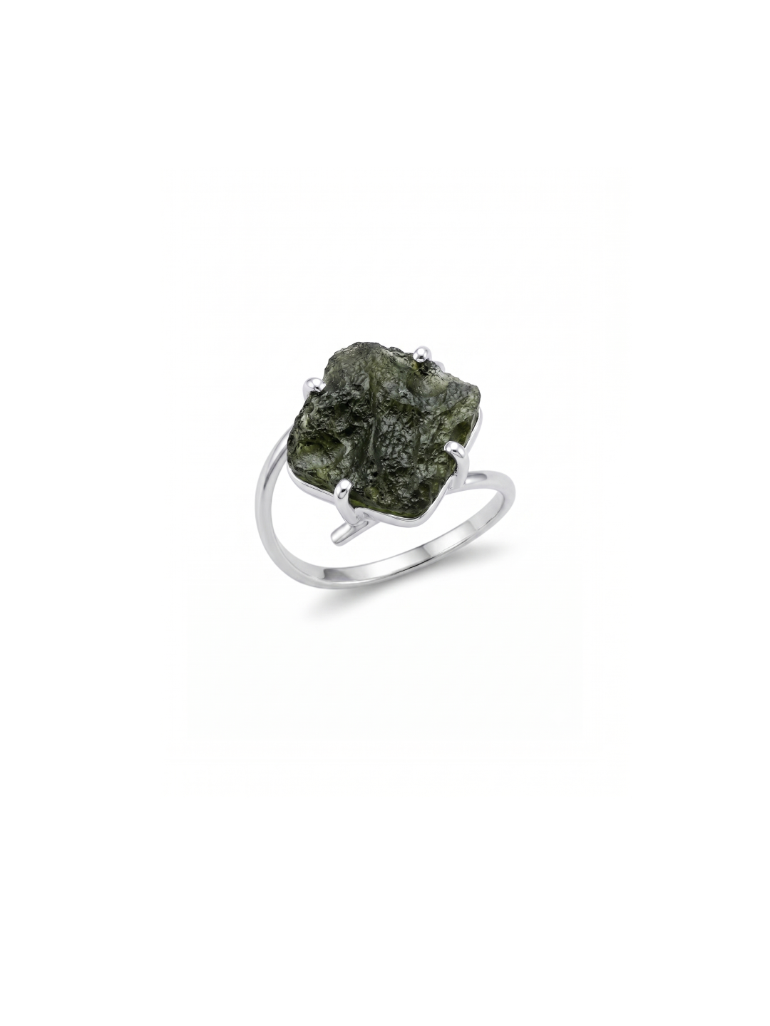 Moldavite Ring Natural Gemstone Ring, 925 Solid Silver Starling Handmade Jewelry, Gift for Her, Everyday Jewelry, Gift For Mom