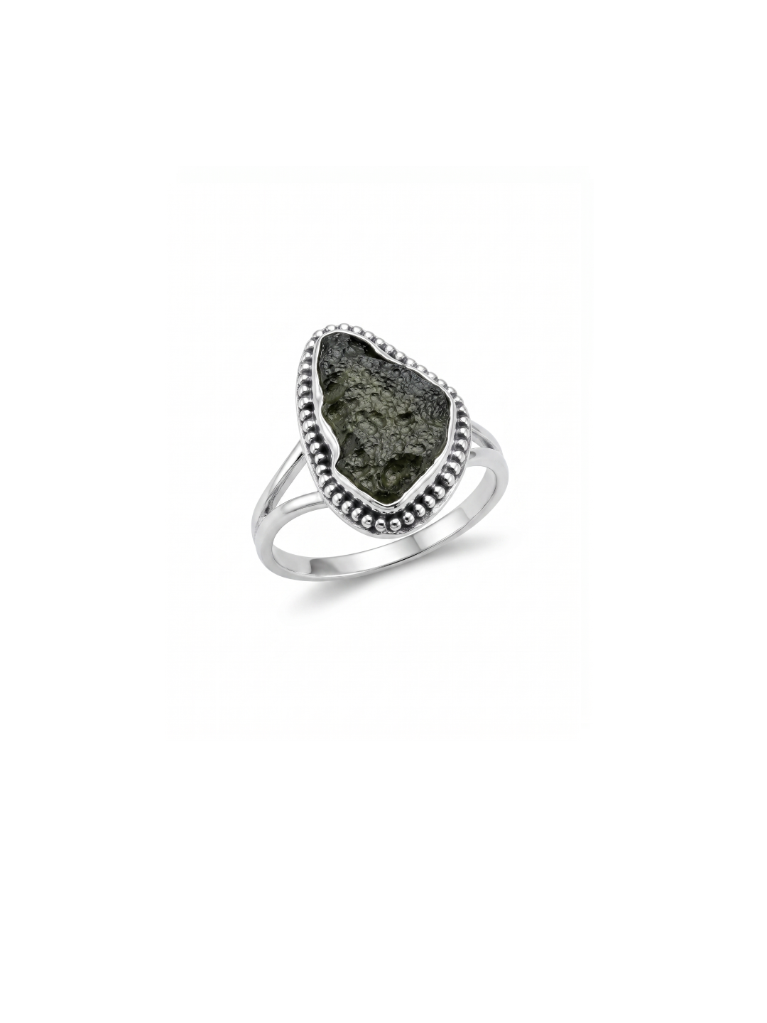 Moldavite Ring,925 Solid Sterling Silver Ring, Raw Stone Moldavite, Genuine Czech Republic Moldavite Gemstone Ring, Gift For Mom