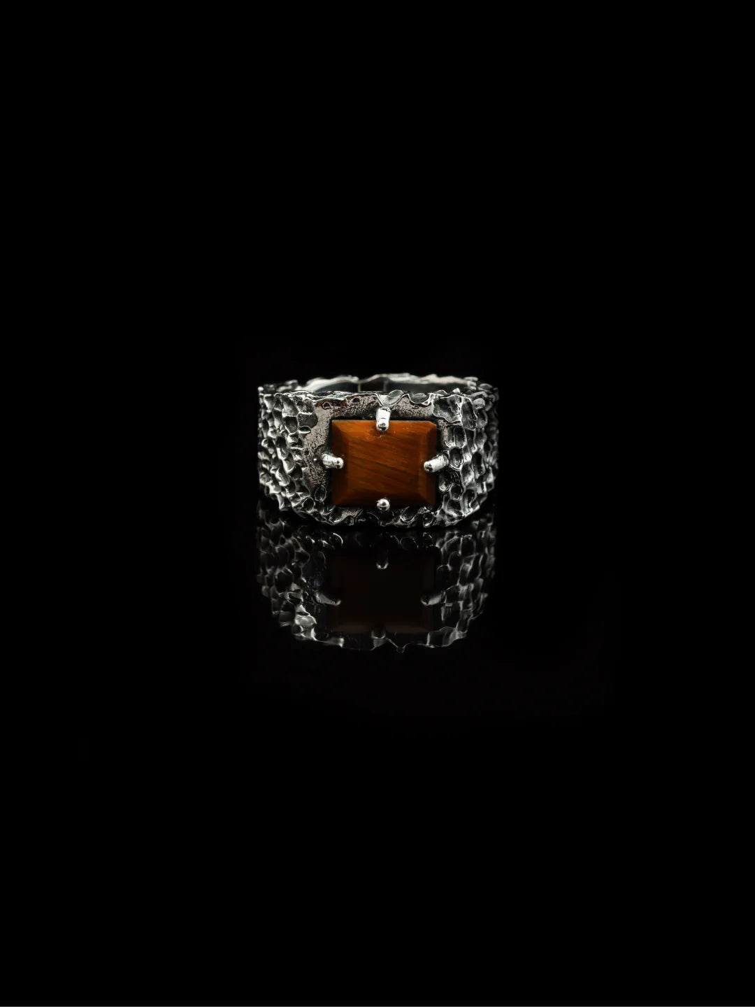 Tiger Eye Forge Ring – 925 Sterling Silver