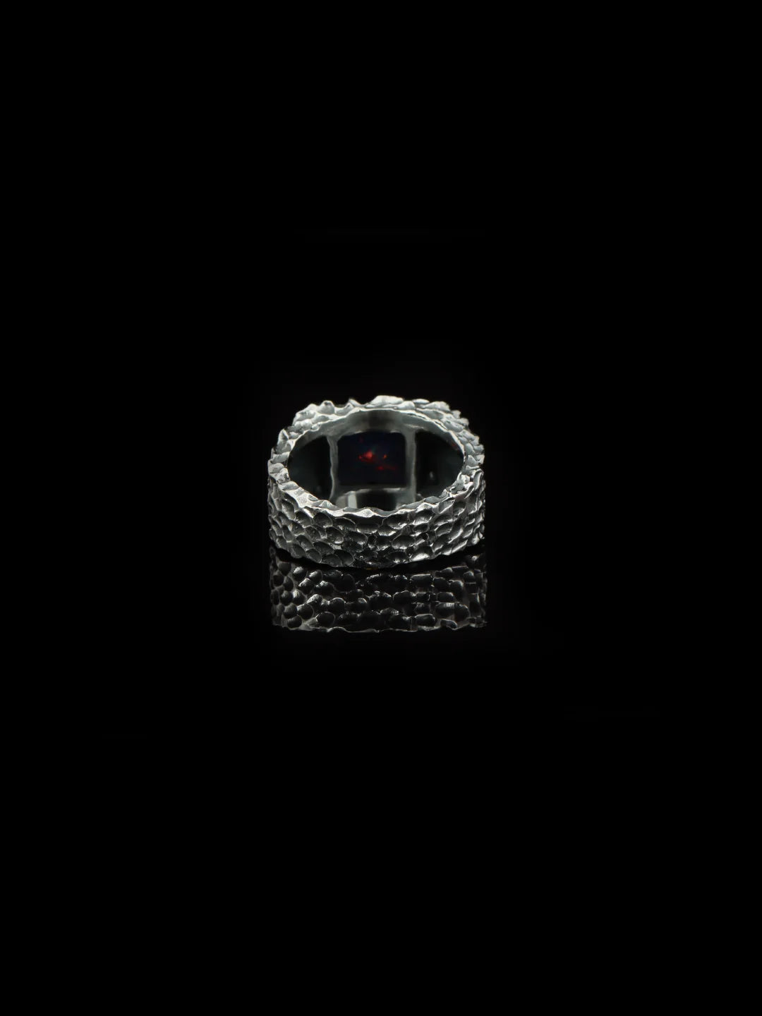 Black Opal Forge Ring – 925 Sterling Silver