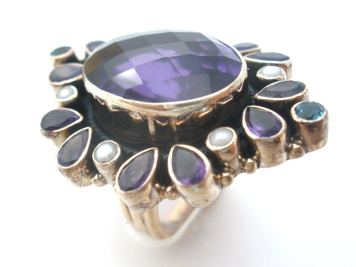 Nicky Butler Amethyst Sterling Ring Size 6