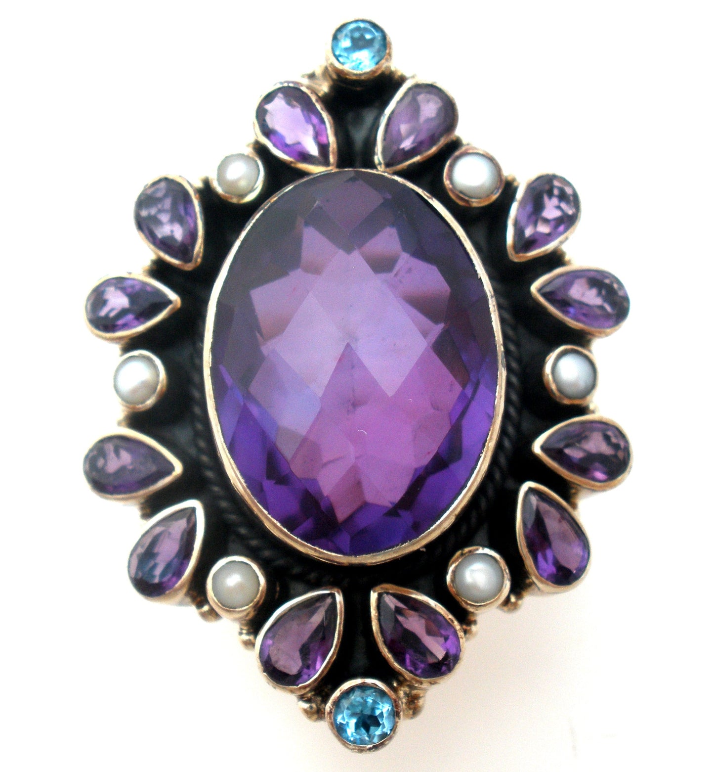 Nicky Butler Amethyst Sterling Ring Size 6
