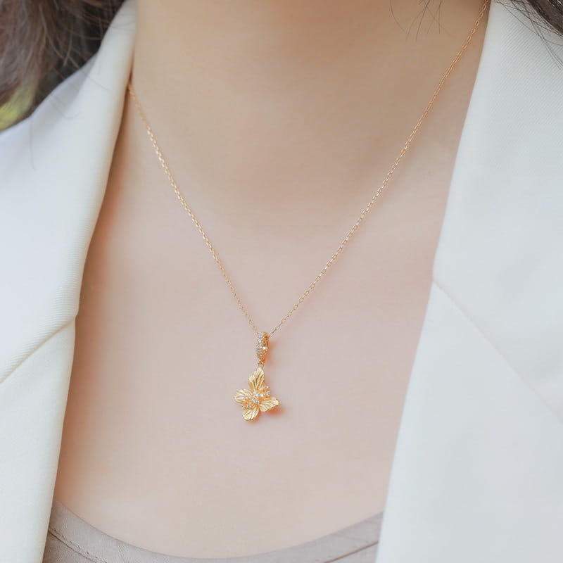 Radiant Textured Wings Butterfly Necklace