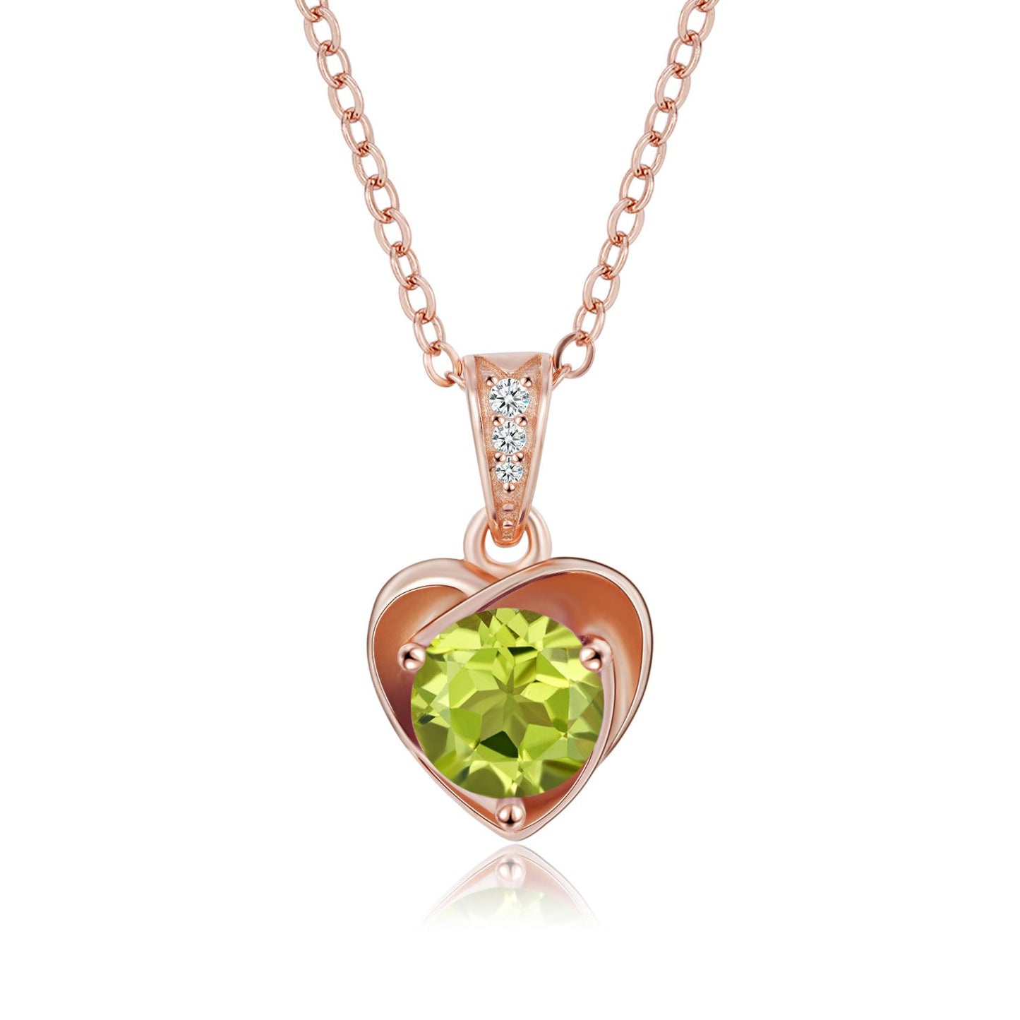 "Anabel" Heart Shaped Round Cut Amethyst Classic Pendant