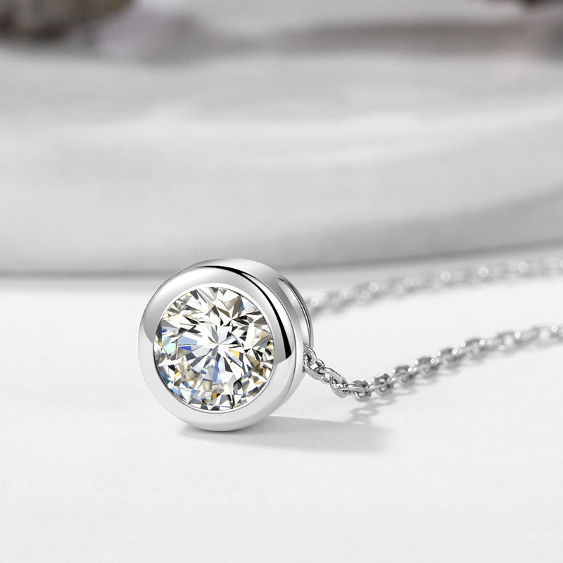 Classic 1.0ct Bezel Moissanite Necklace