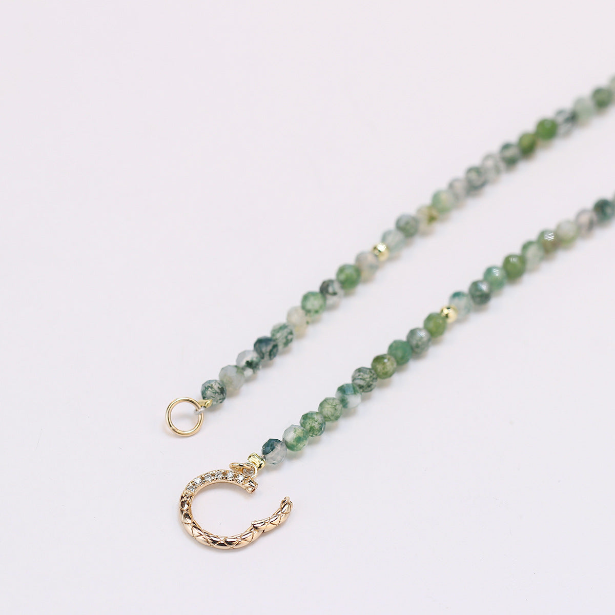 Handcrafted Moss Agate Beads Necklace