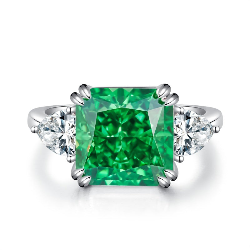 5.0ct Radiant Cut Double Prong Engagement Ring in Sterling Silver