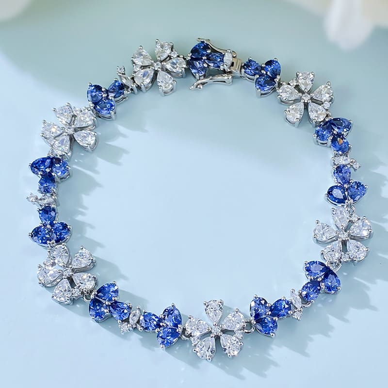 Stunning Pear Cut Blue Stone Bracelet for Women