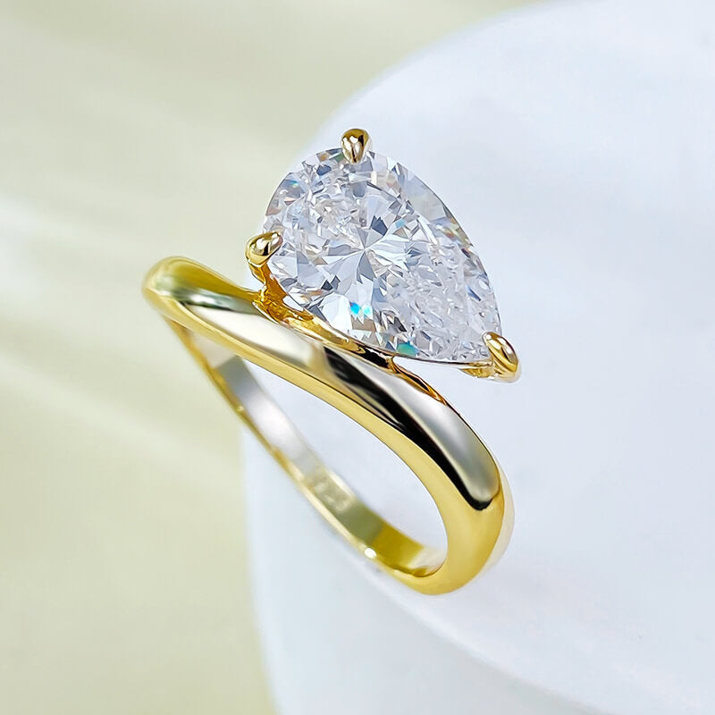 Celestial Cascade Simulated Diamonds Engagement Ring