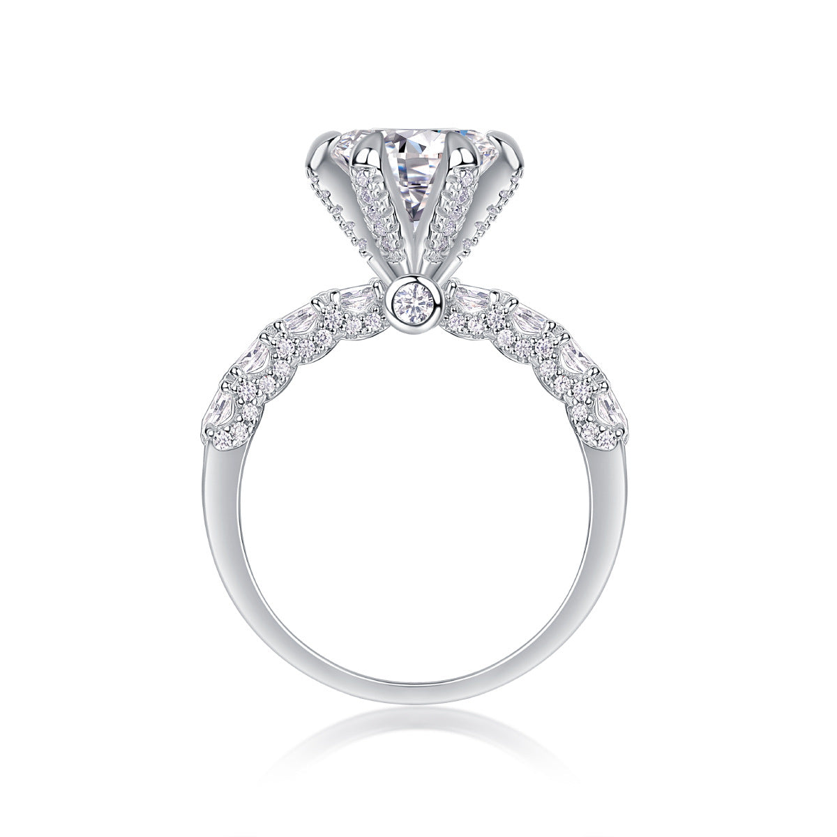 Solarii Moissanite Round Cut  925 Sterling Silver Engagement Ring