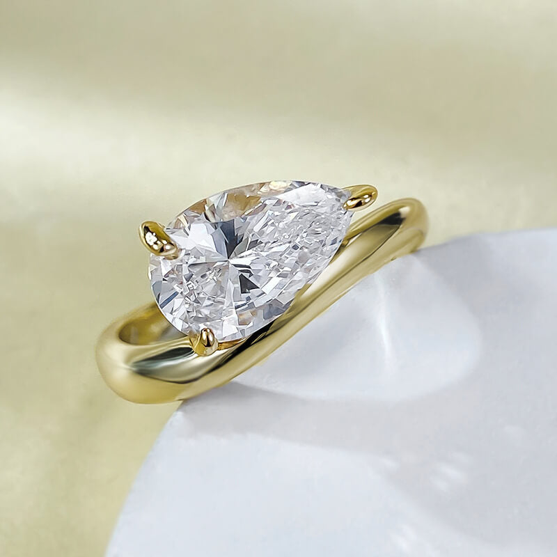 Celestial Cascade Simulated Diamonds Engagement Ring