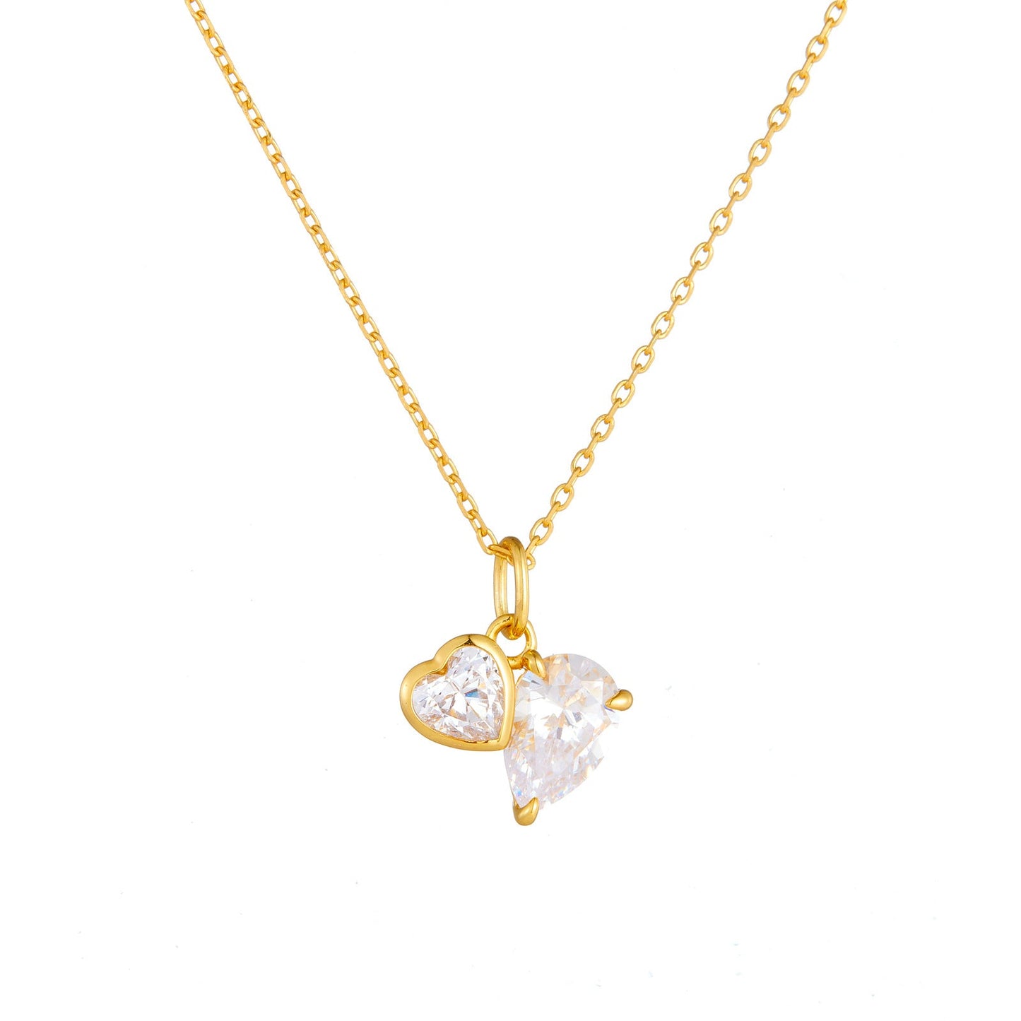 "Theodore" Toi Et Moi Heart Cut Classic Necklace