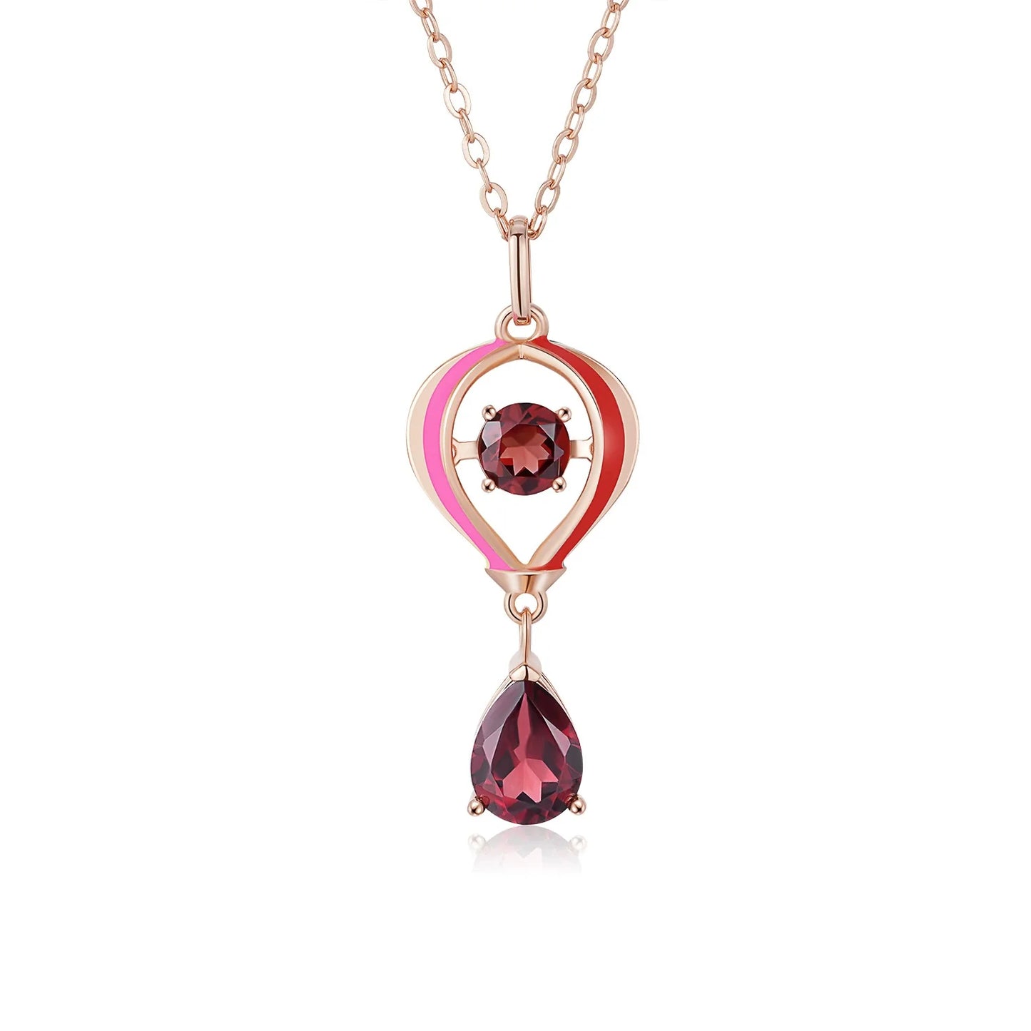 Heart Shaped Pear Cut Garnet Unique Pendant “Thea”