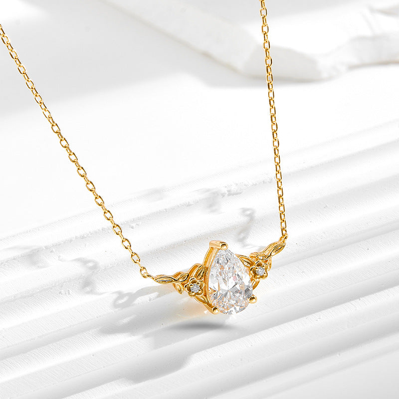 "Eira" Pear Cut Cubic Zirconia Classic Necklace