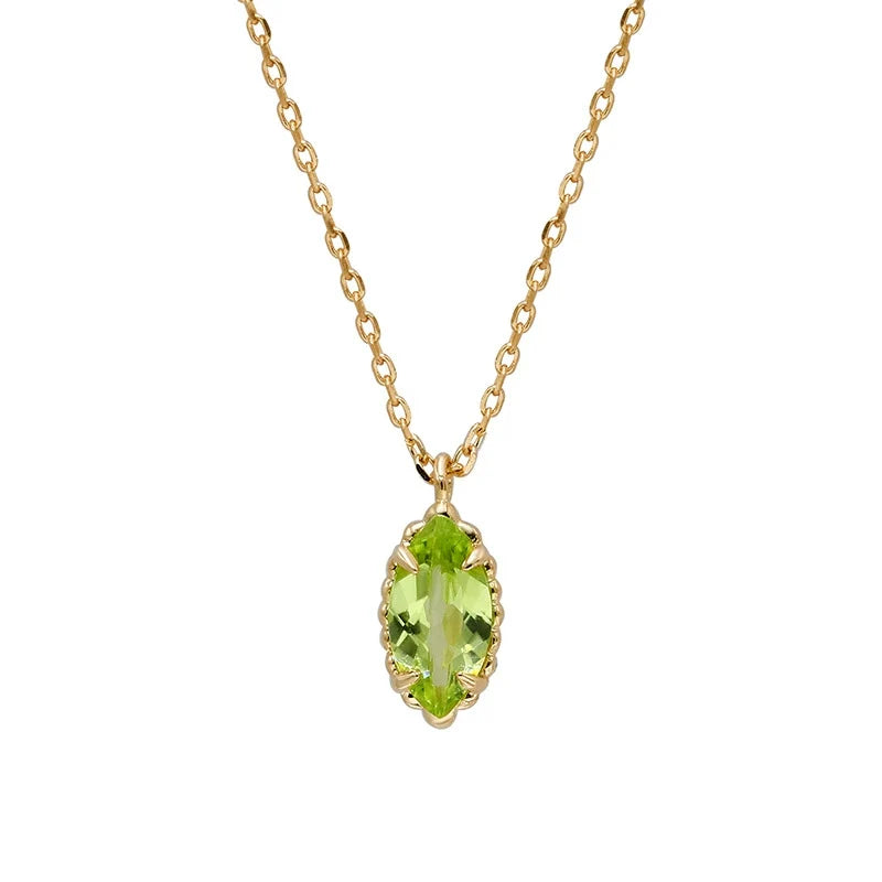 Mabeline - Oval Cut Peridot Classic Necklace