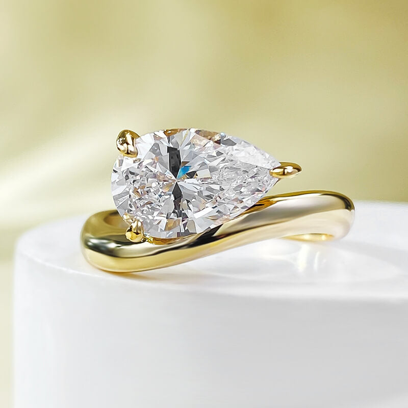 Celestial Cascade Simulated Diamonds Engagement Ring