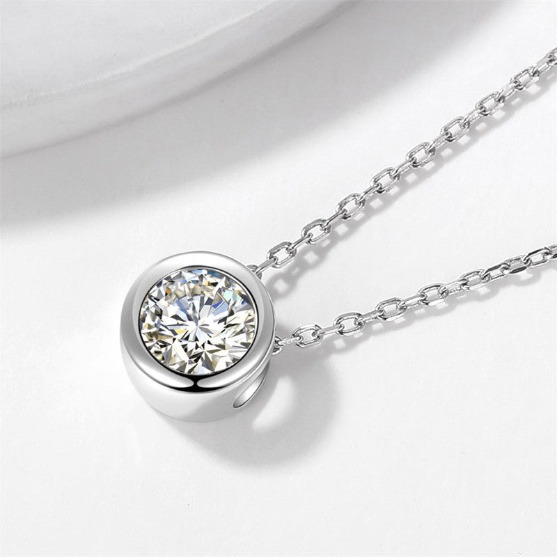 Classic 1.0ct Bezel Moissanite Necklace