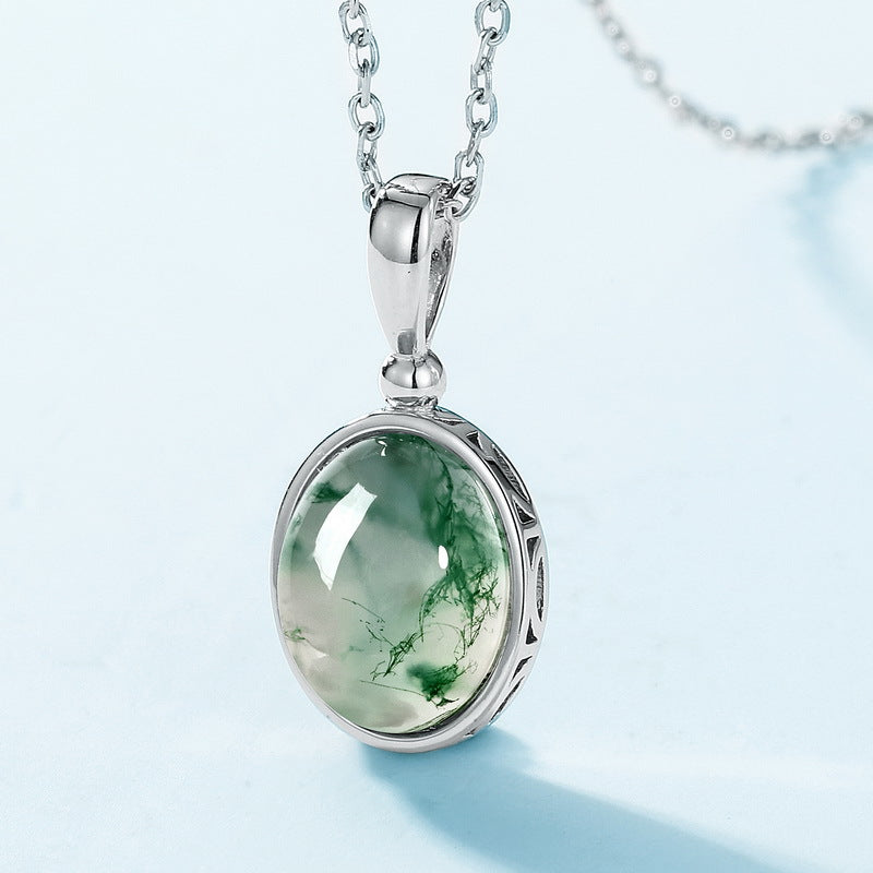 Light Green Moss Agate Friendship Classic Necklaces "Virelia"