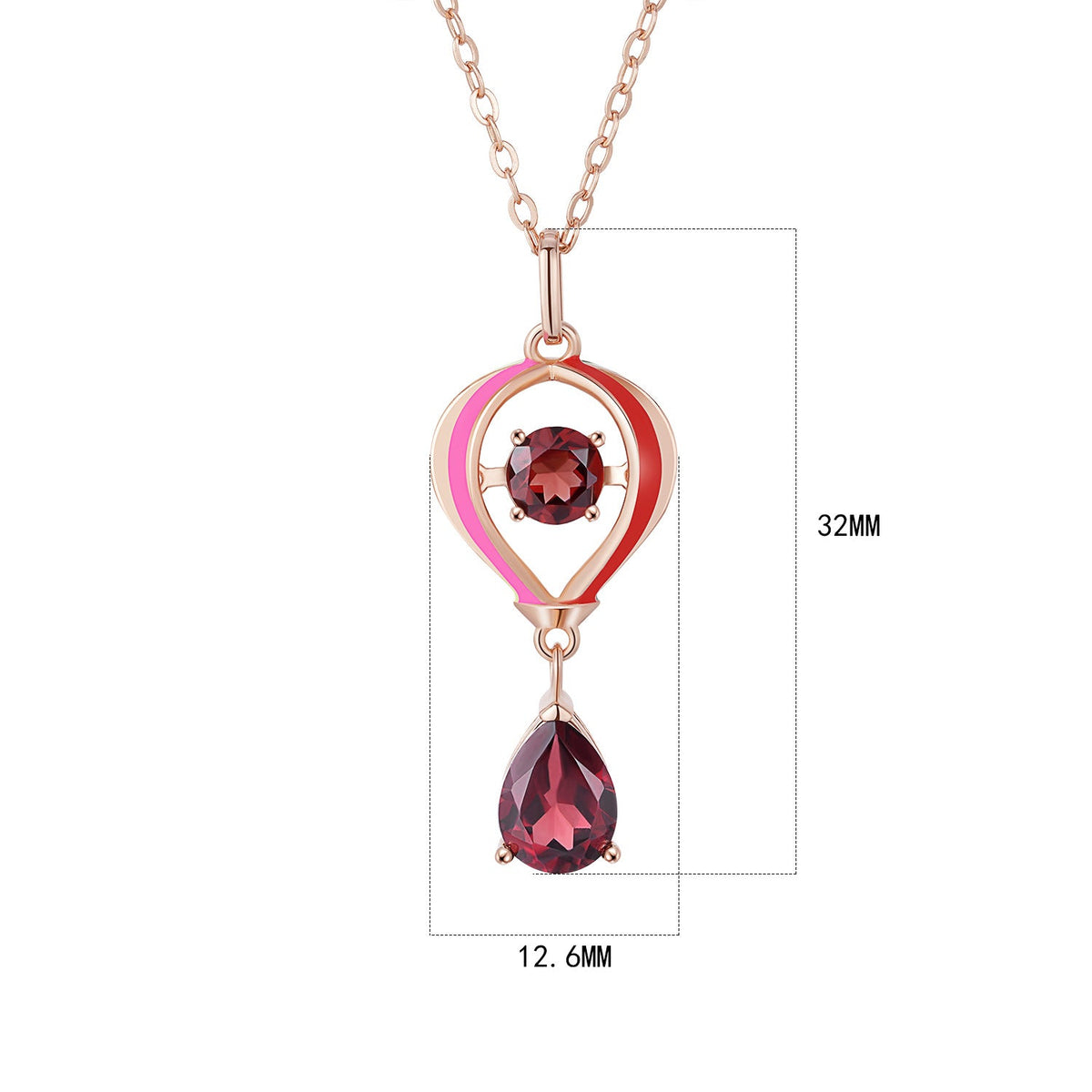 Heart Shaped Pear Cut Garnet Unique Pendant “Thea”