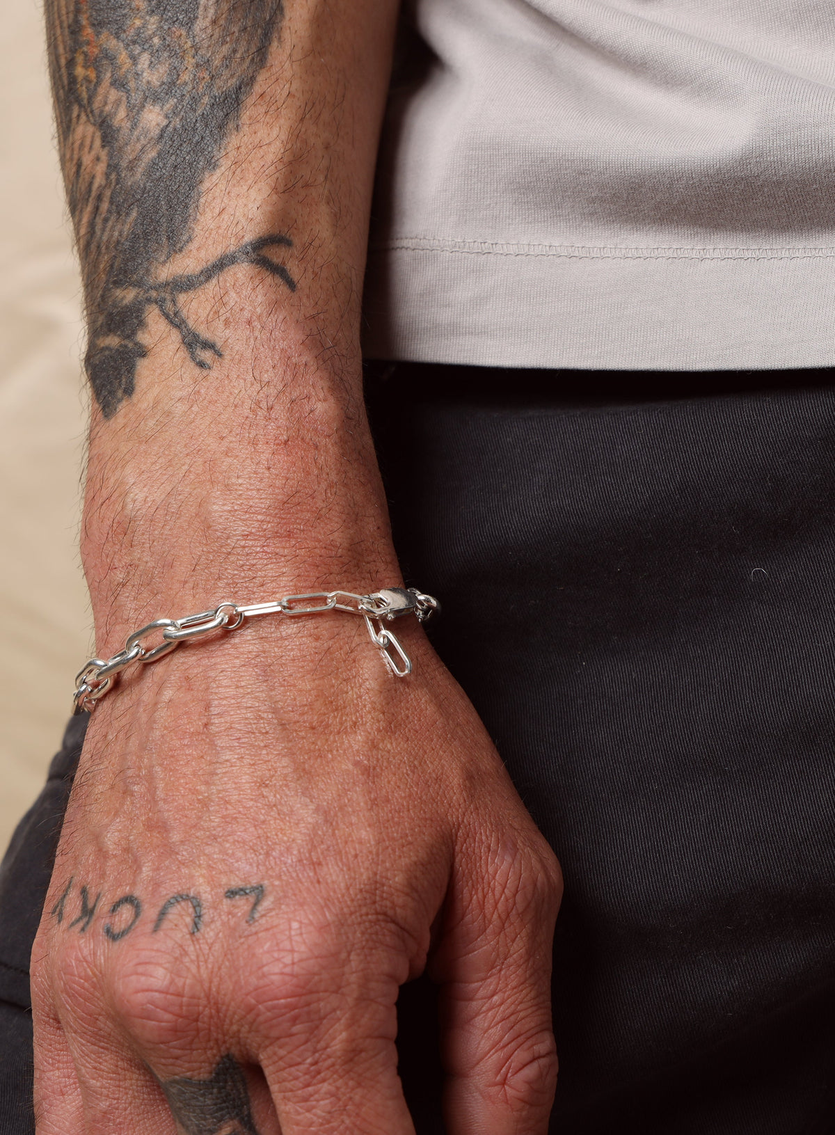 Adjustable 925 Sterling Silver Thick Cable Chain for Men