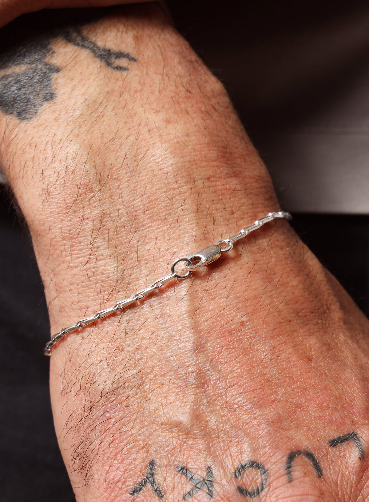 925 Sterling Silver 2mm Minimalist Chain Men's Bracelet