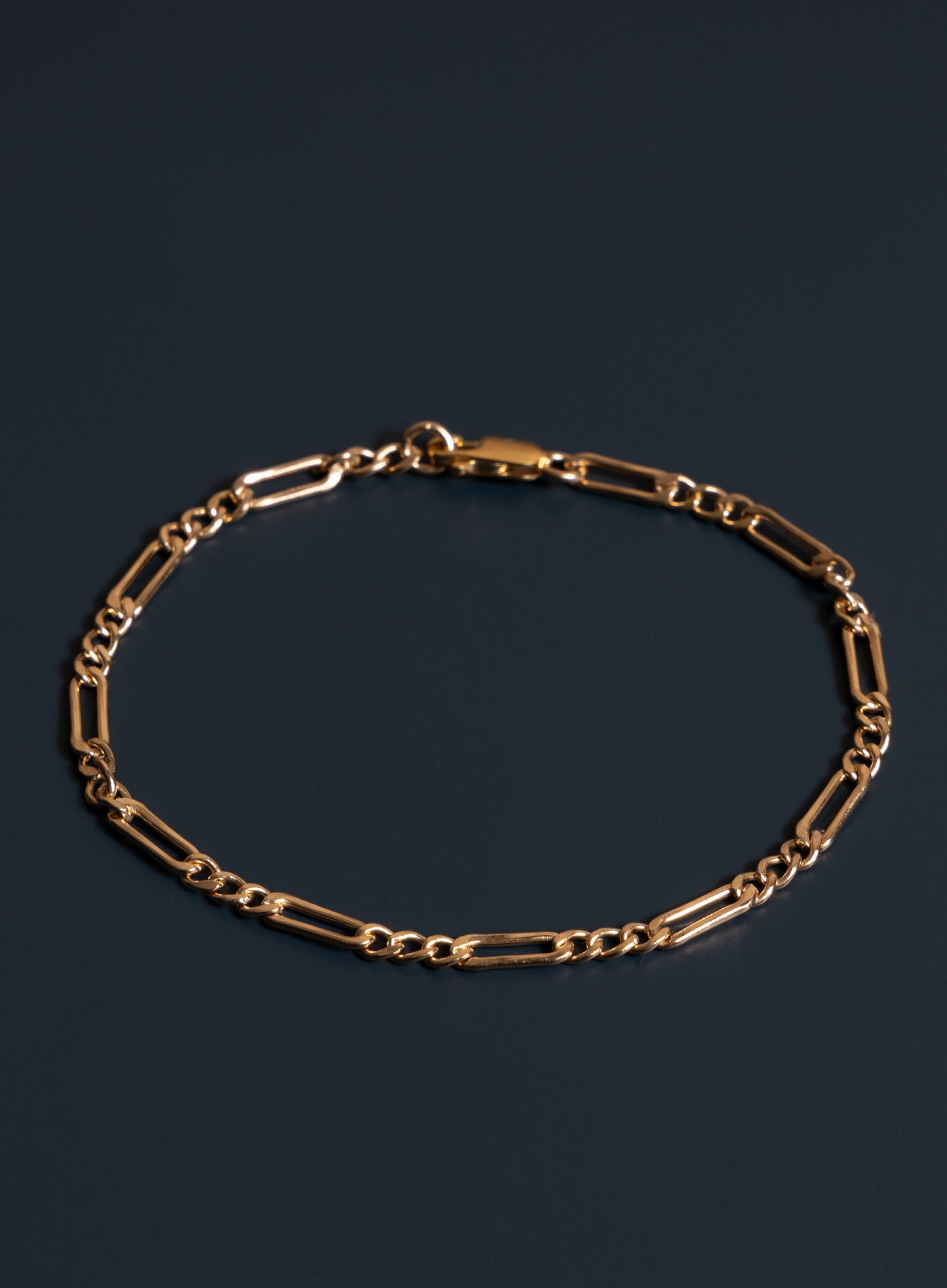 3.5mm 14K Gold Filled Figaro Chain Men's Bracelet