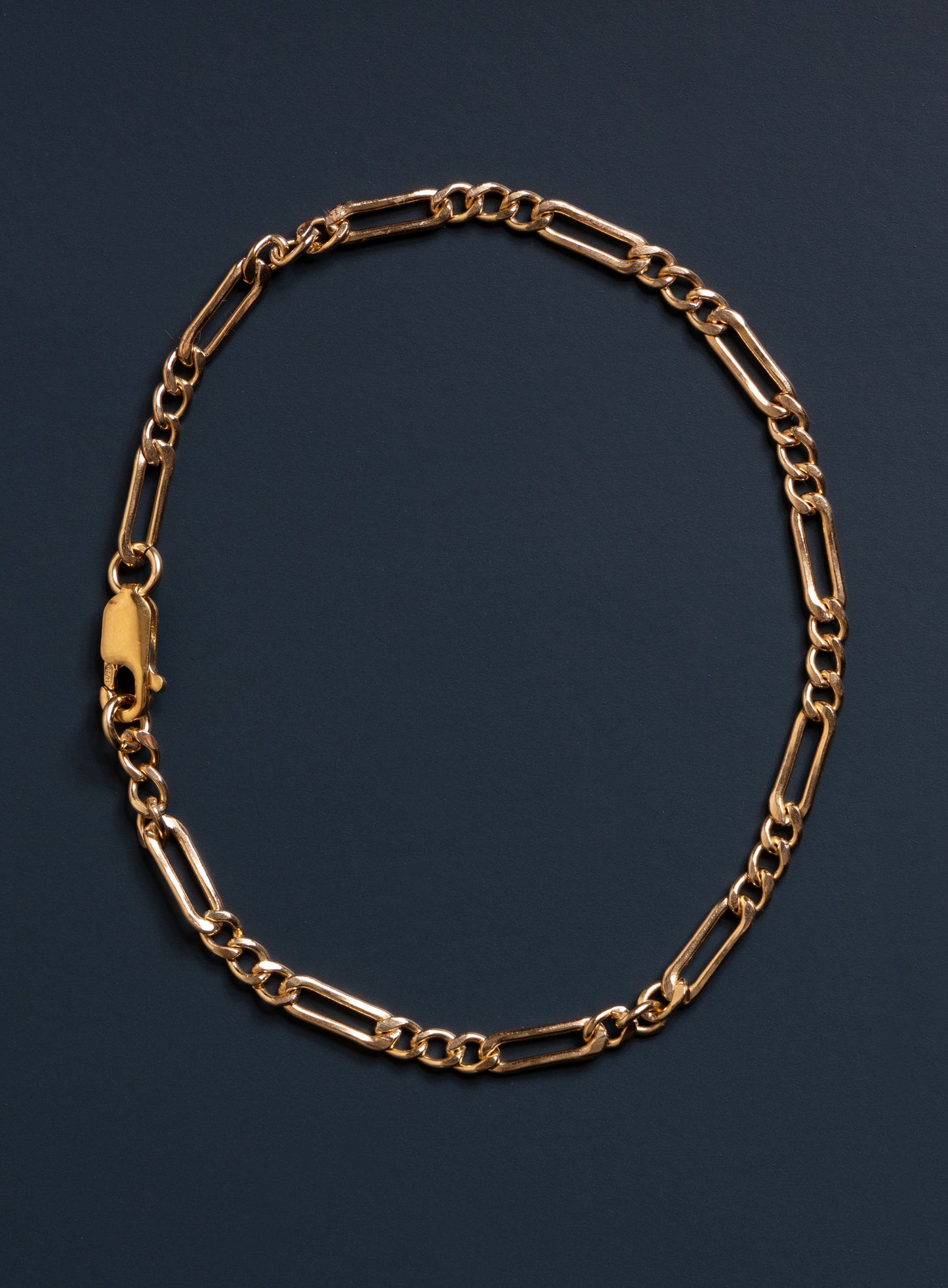 3.5mm 14K Gold Filled Figaro Chain Men's Bracelet