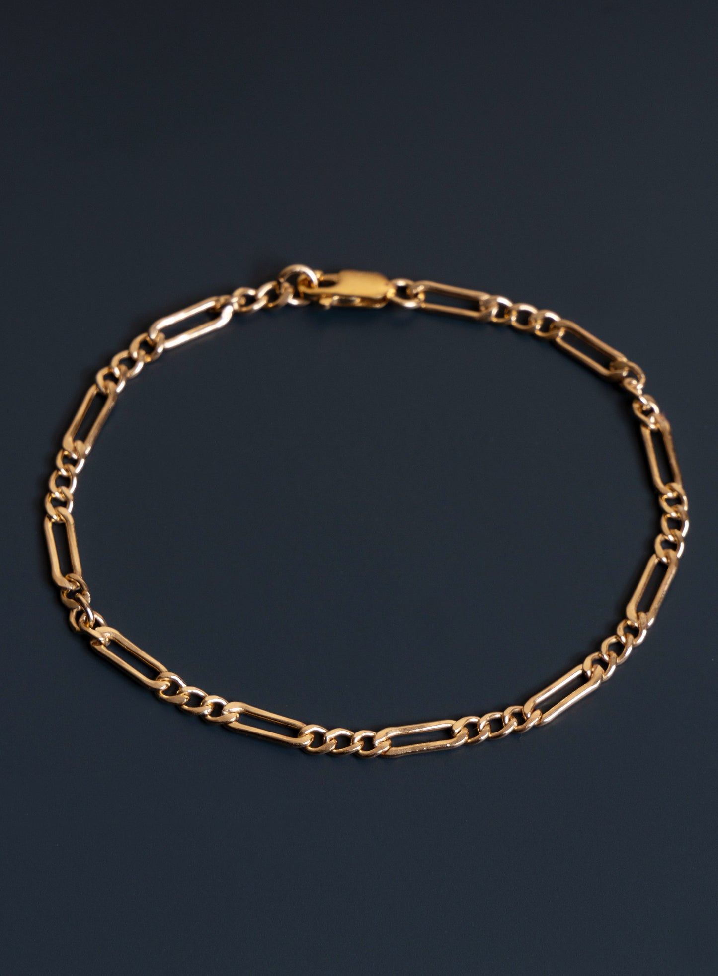 3.5mm 14K Gold Filled Figaro Chain Men's Bracelet