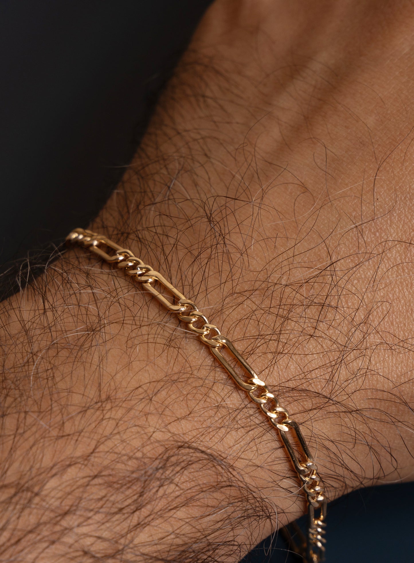 3.5mm 14K Gold Filled Figaro Chain Men's Bracelet