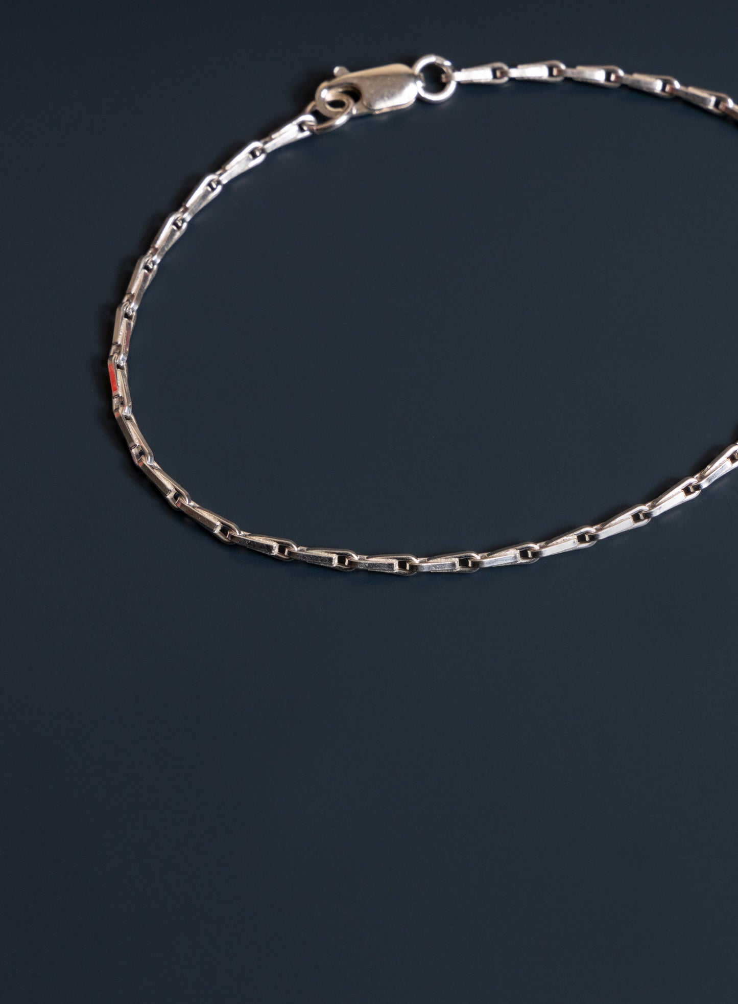 925 Sterling Silver 2mm Minimalist Chain Men's Bracelet