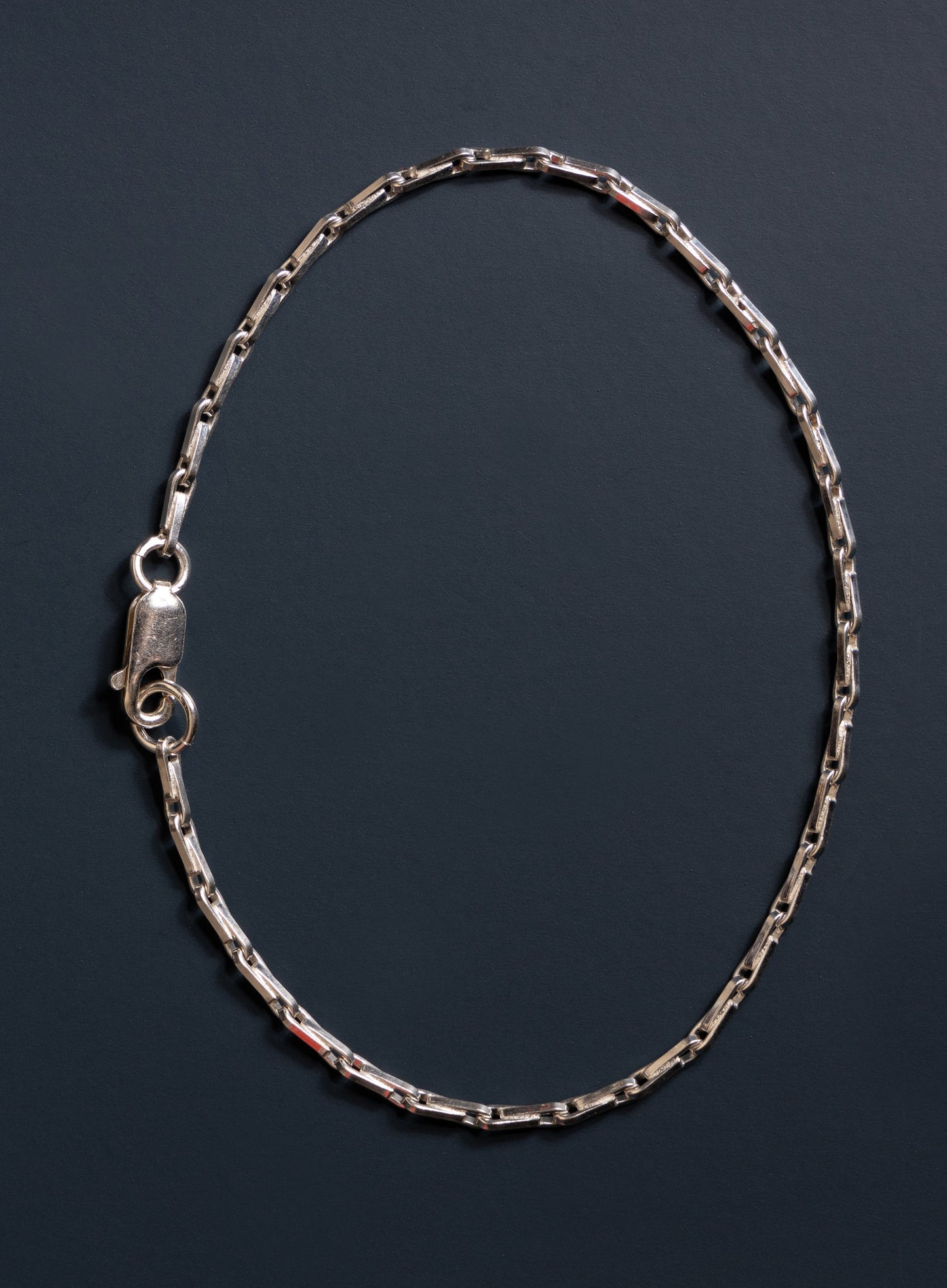 925 Sterling Silver 2mm Minimalist Chain Men's Bracelet