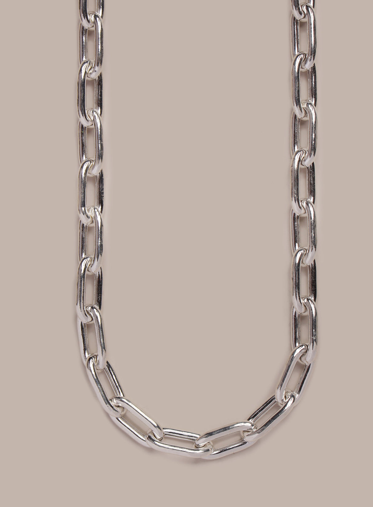 925 Sterling Silver Oval Cable Chain Necklace for Men