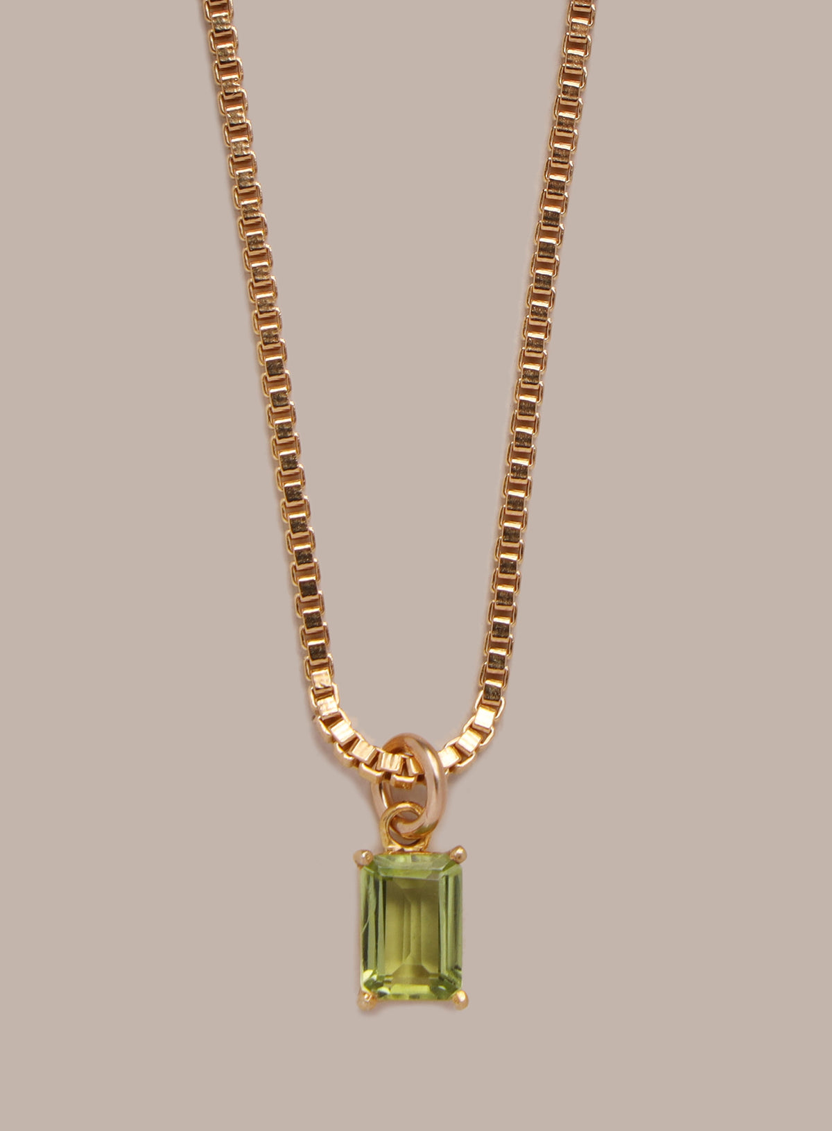 Genuine Peridot 14k Gold Filled Chain Necklace for Men