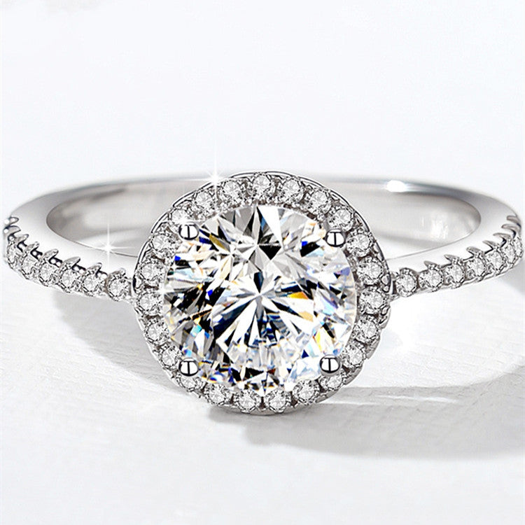 Luxury 1.2 Carat D Round Cut Color Moissanite Sterling Silver Ring-Only size 7  Available