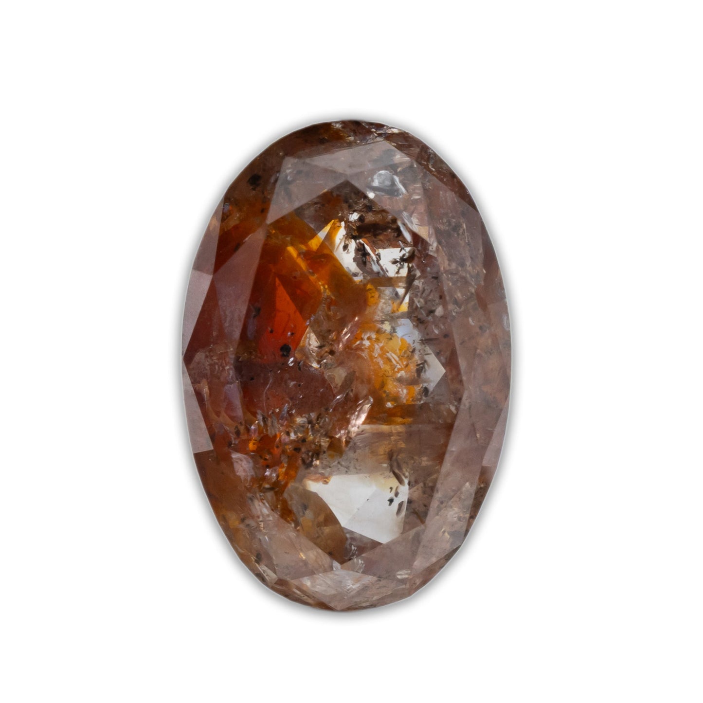 2.18ct 9.83x8.59x3.58mm Oval Cut Peachy Salt & Pepper Diamond