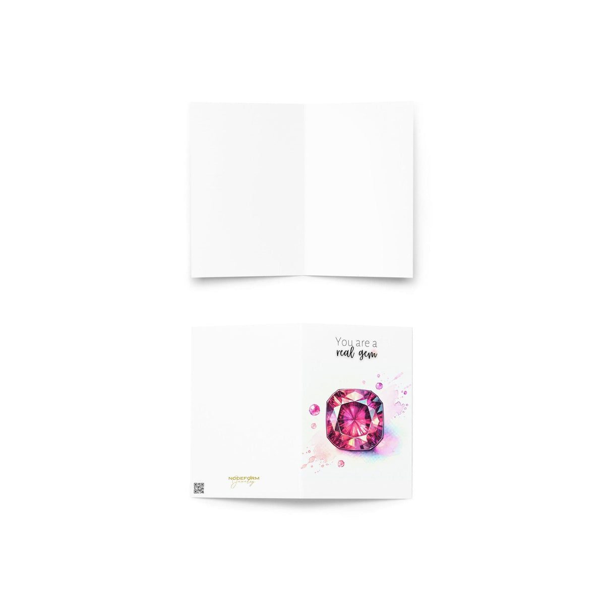 You are a real Gem | Watercolor Pink Tourmaline Folded Card